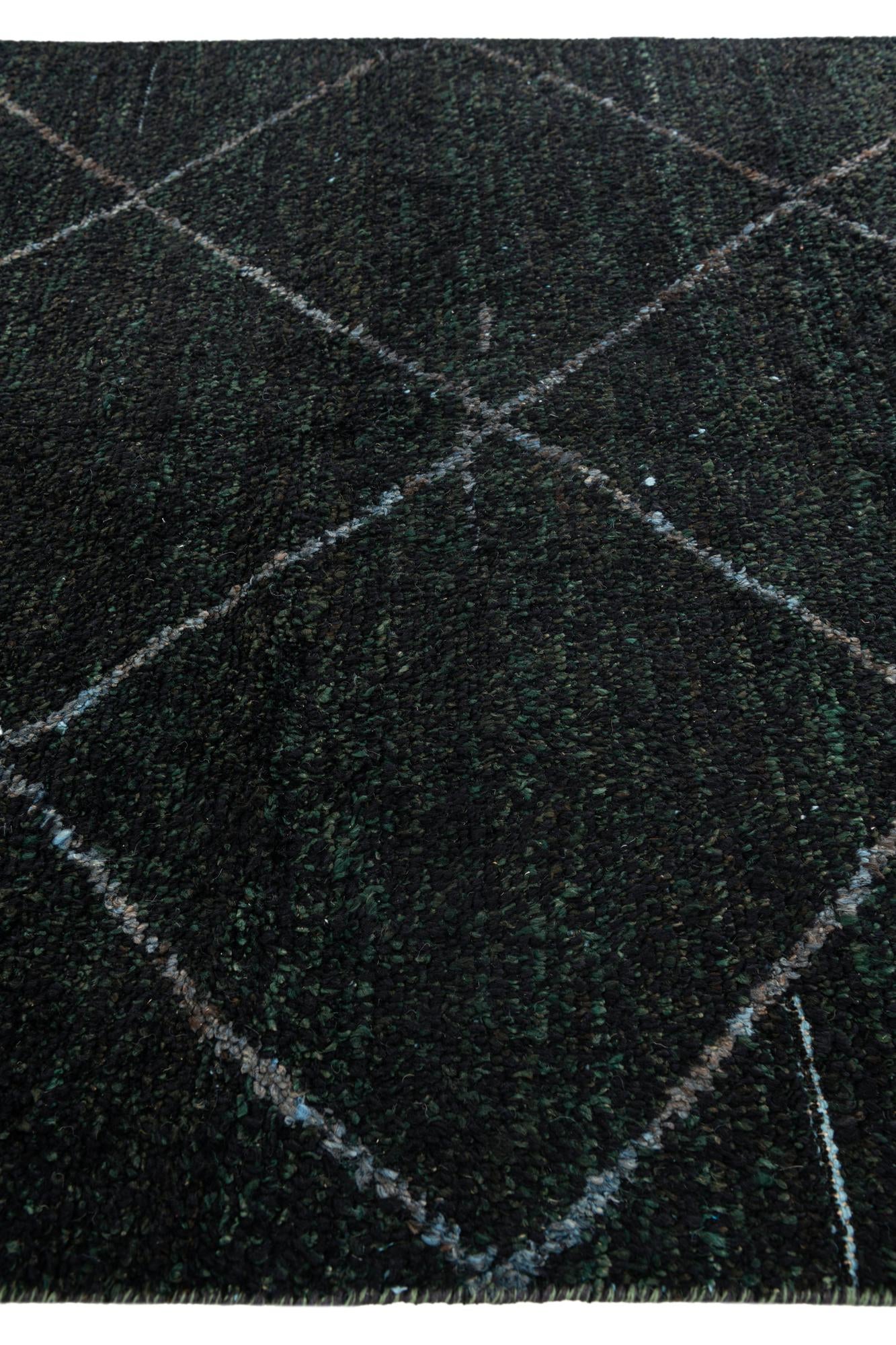 5' x 8' 3 Hand Knotted Moroccan Wool Rug