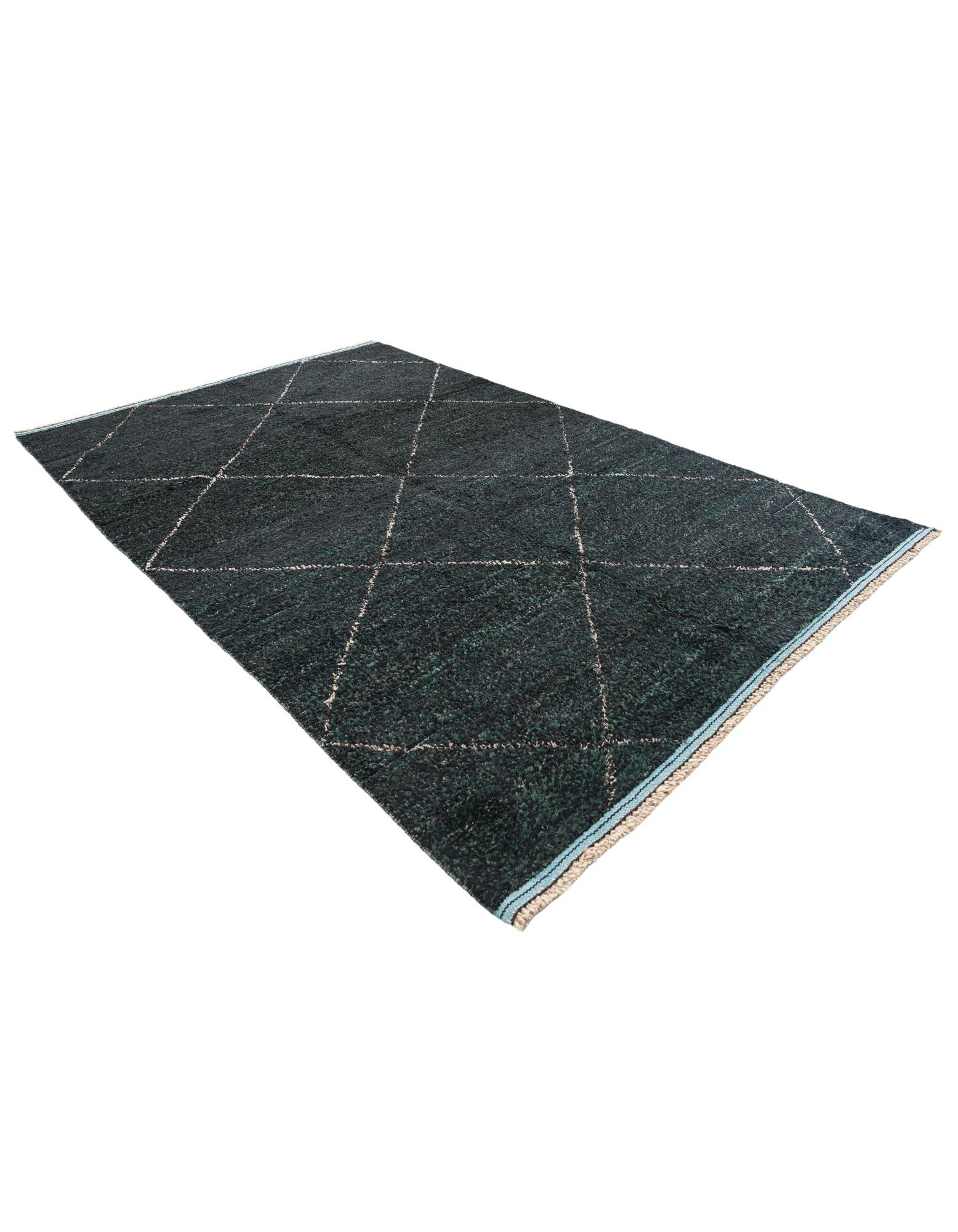 6' x 9' 5 Hand Knotted Moroccan Wool Rug