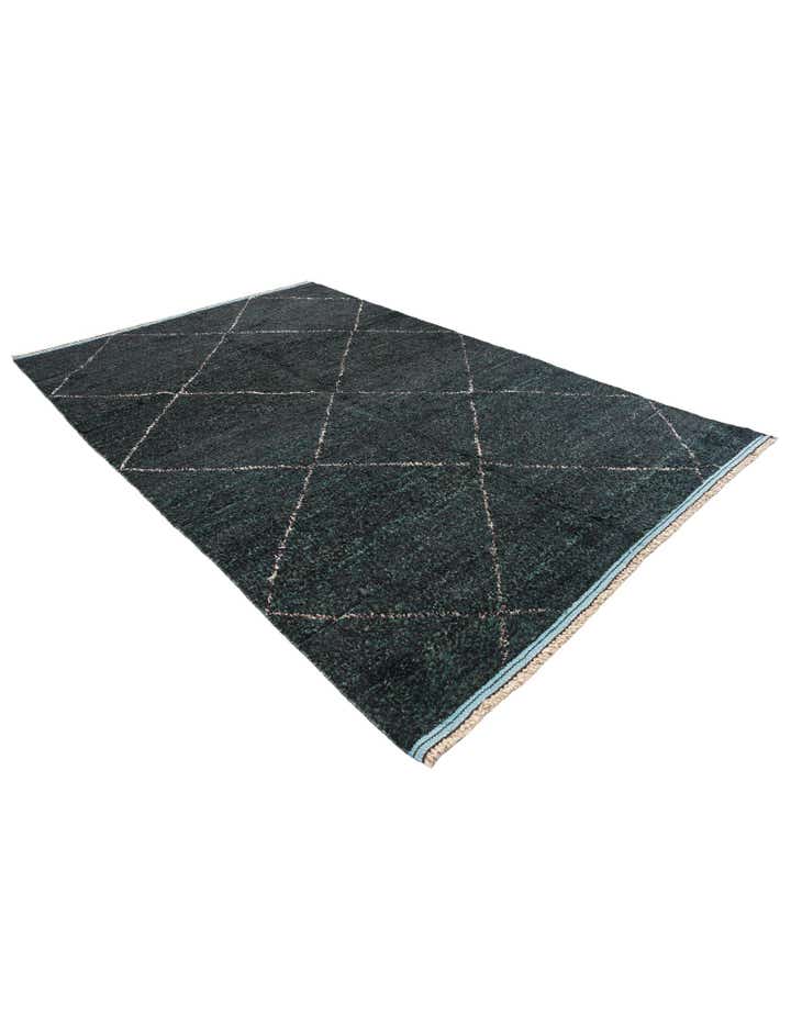 6' x 9' 5 Hand Knotted Moroccan Wool Rug