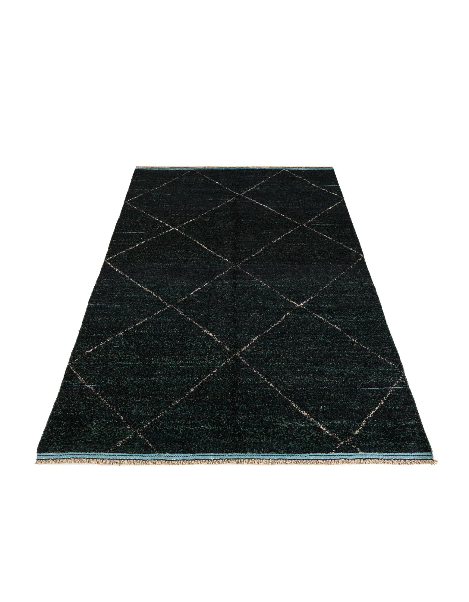 6' x 9' 5 Hand Knotted Moroccan Wool Rug