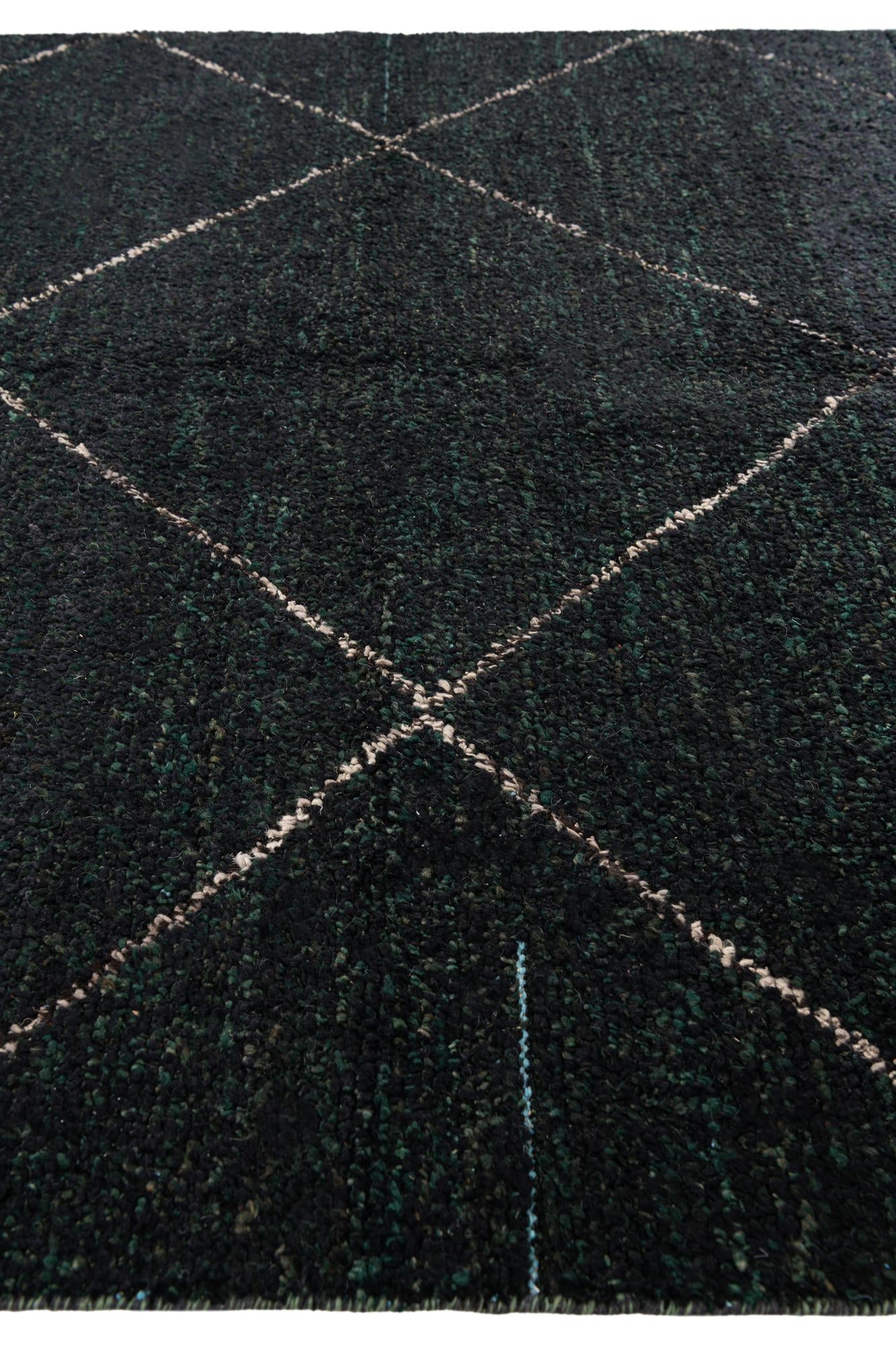 6' x 9' 5 Hand Knotted Moroccan Wool Rug