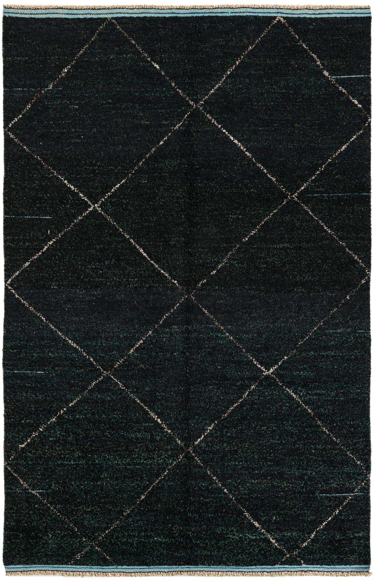 6' x 9' 5 Hand Knotted Moroccan Wool Rug