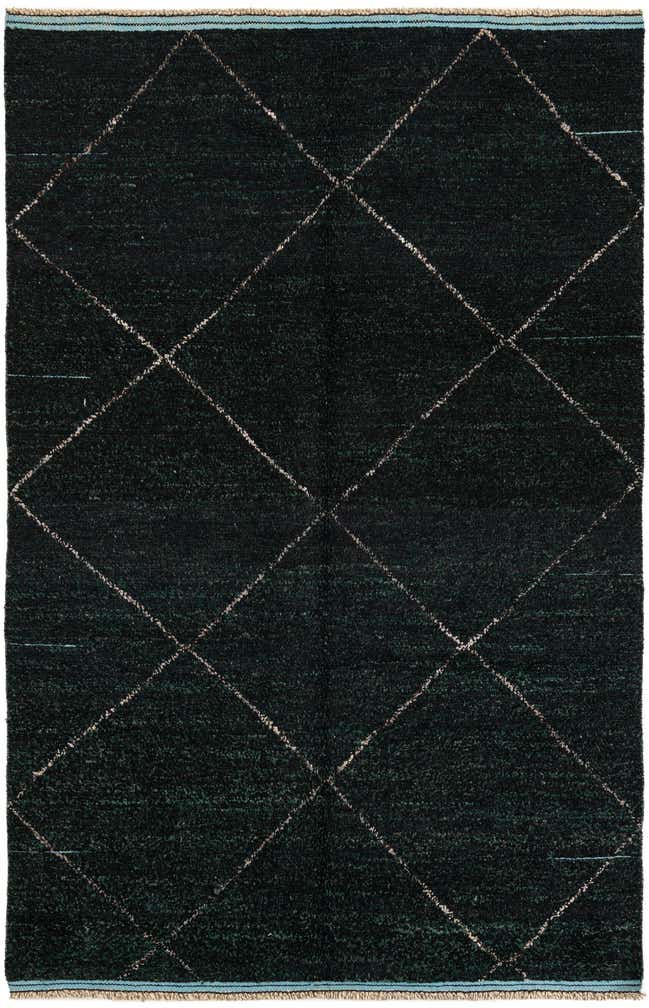 6' x 9' 5 Hand Knotted Moroccan Wool Rug