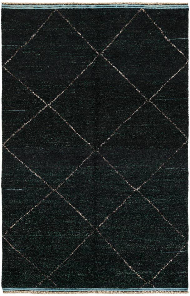 Detail image of 6' x 9' 5 Hand Knotted Moroccan Wool Rug