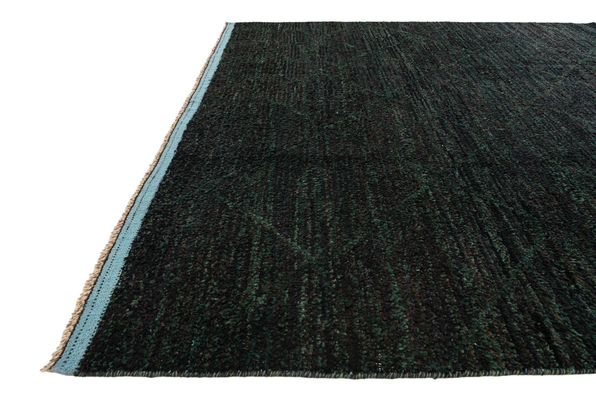 8' x 10' 8 Hand Knotted Moroccan Wool Rug
