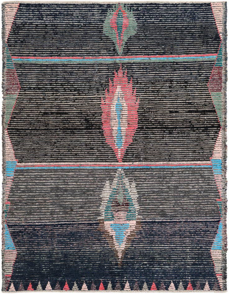 Detail image of 5' 3 x 8' 3 Hand Knotted Moroccan Wool Rug
