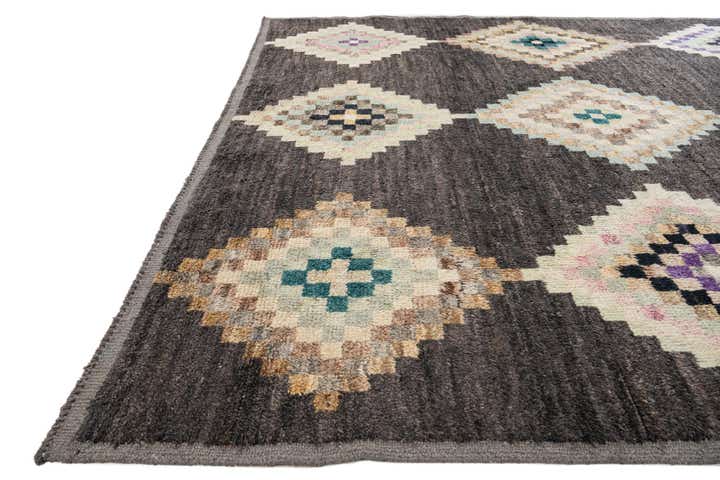 8' 7 x 12' 3 Hand Knotted Moroccan Wool Rug