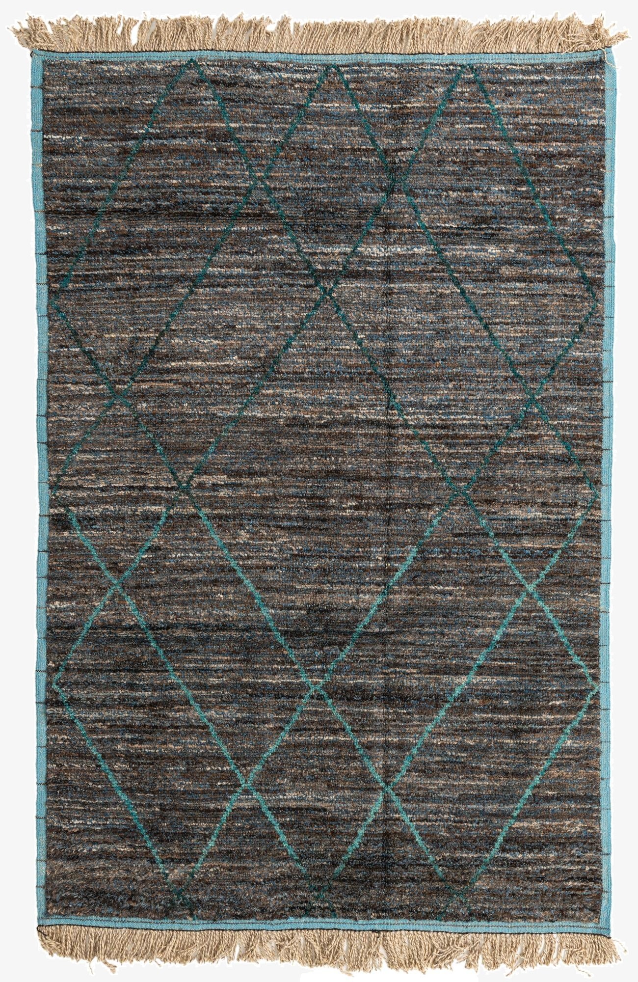6' 1 x 9' 2  Hand Knotted Moroccan Wool Rug