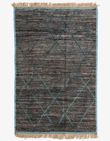 6' 1 x 9' 2 Hand Knotted Moroccan Wool Rug