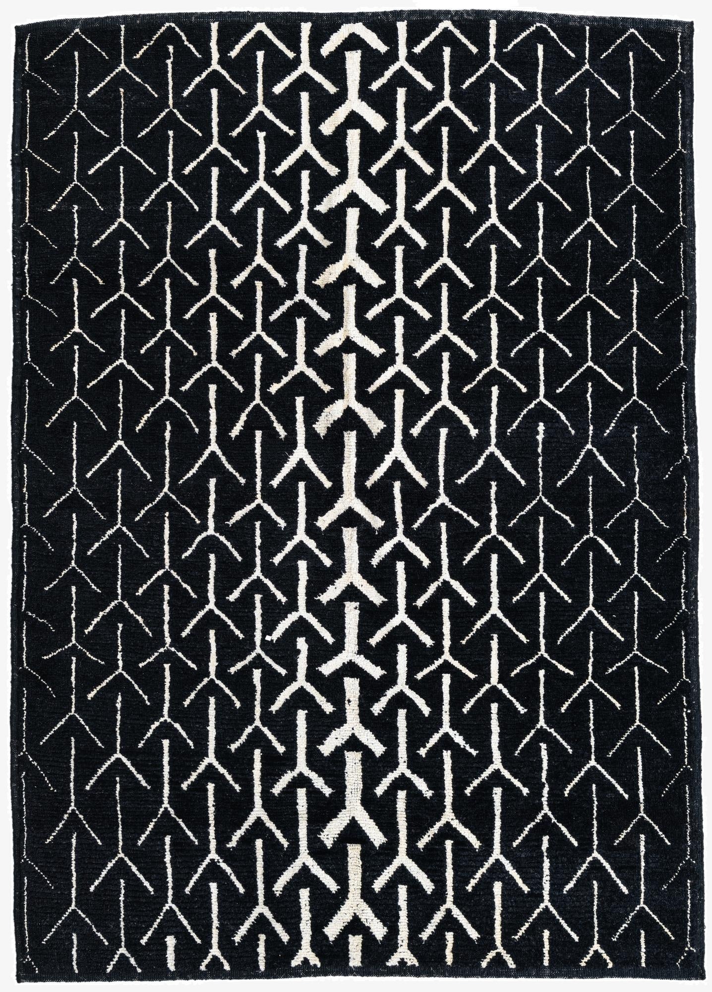 5' 10 x 8' 2  Hand Knotted Moroccan Wool Rug