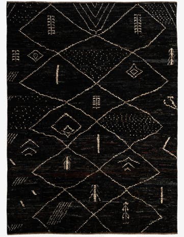 6' 9 x 9' 3 Hand Knotted Moroccan Wool Rug