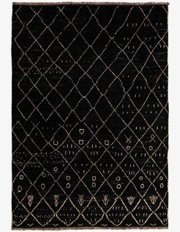 6' 8 x 9' 7 Hand Knotted Moroccan Wool Rug