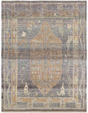 8' x 10' 5 Hand Knotted Moroccan Wool Rug