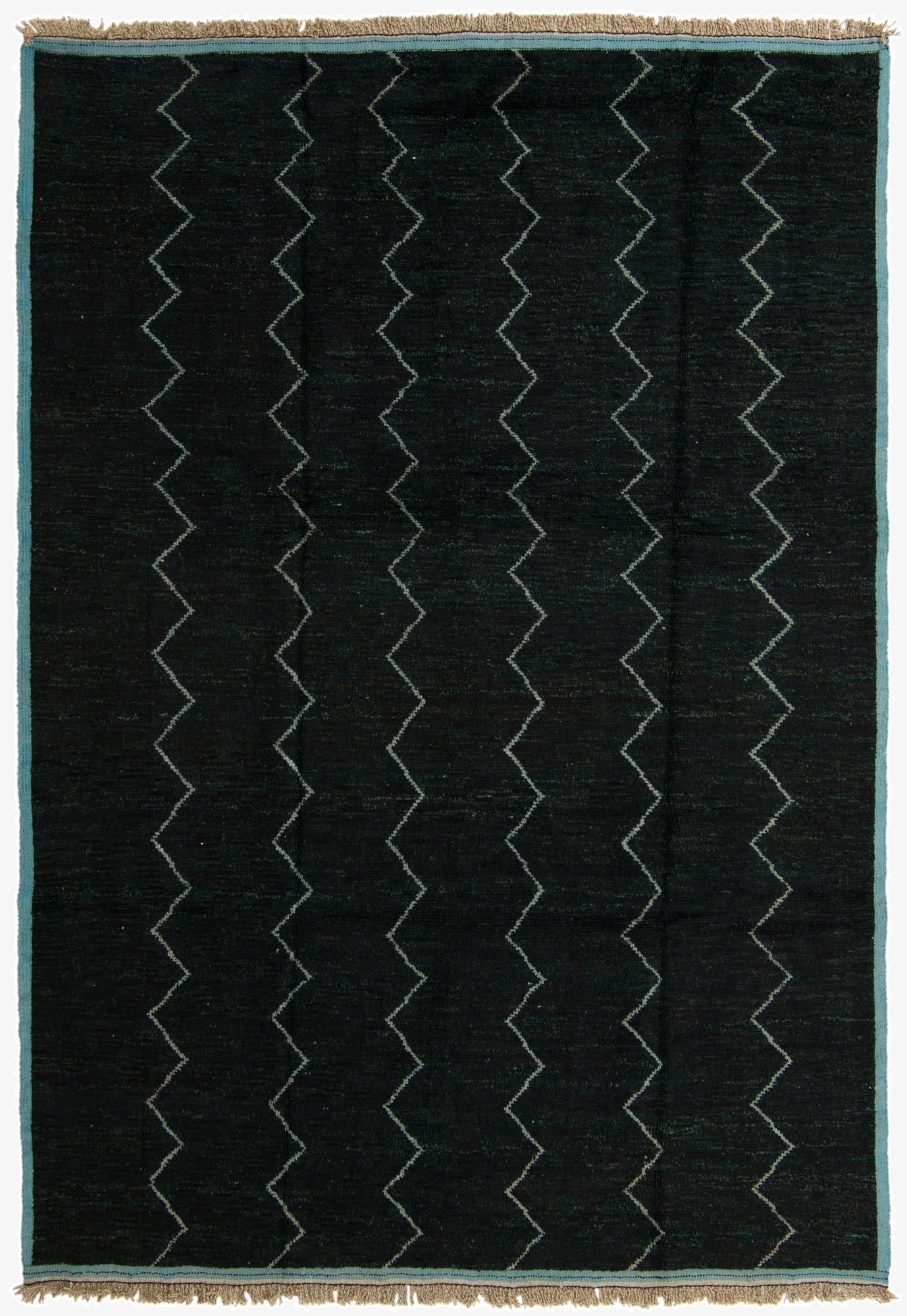 9' x 12' 9  Hand Knotted Moroccan Wool Rug