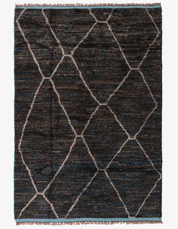 5' 1 x 7' 4 Hand Knotted Moroccan Wool Rug