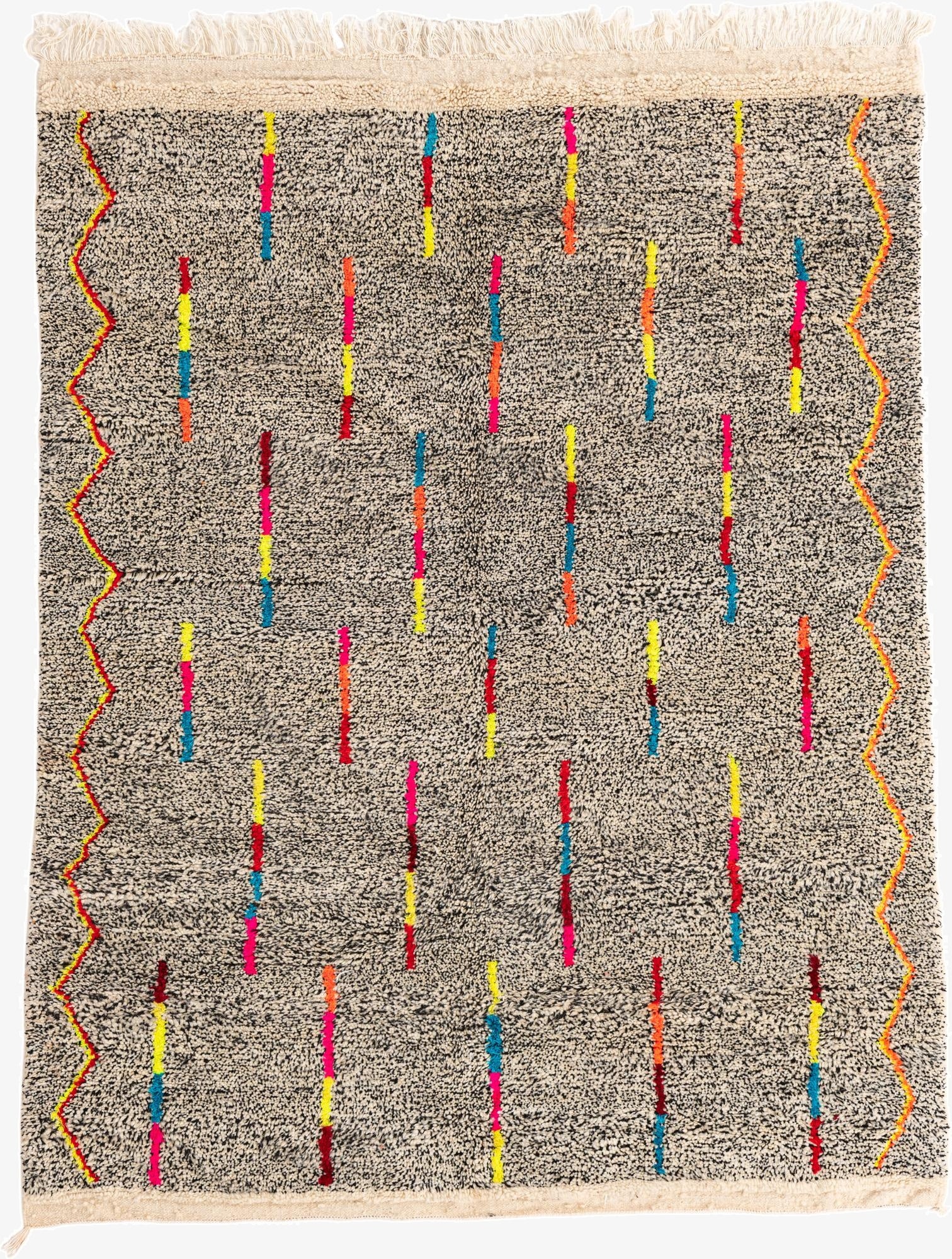 5' x 6' 6  Hand Knotted Moroccan Wool Rug