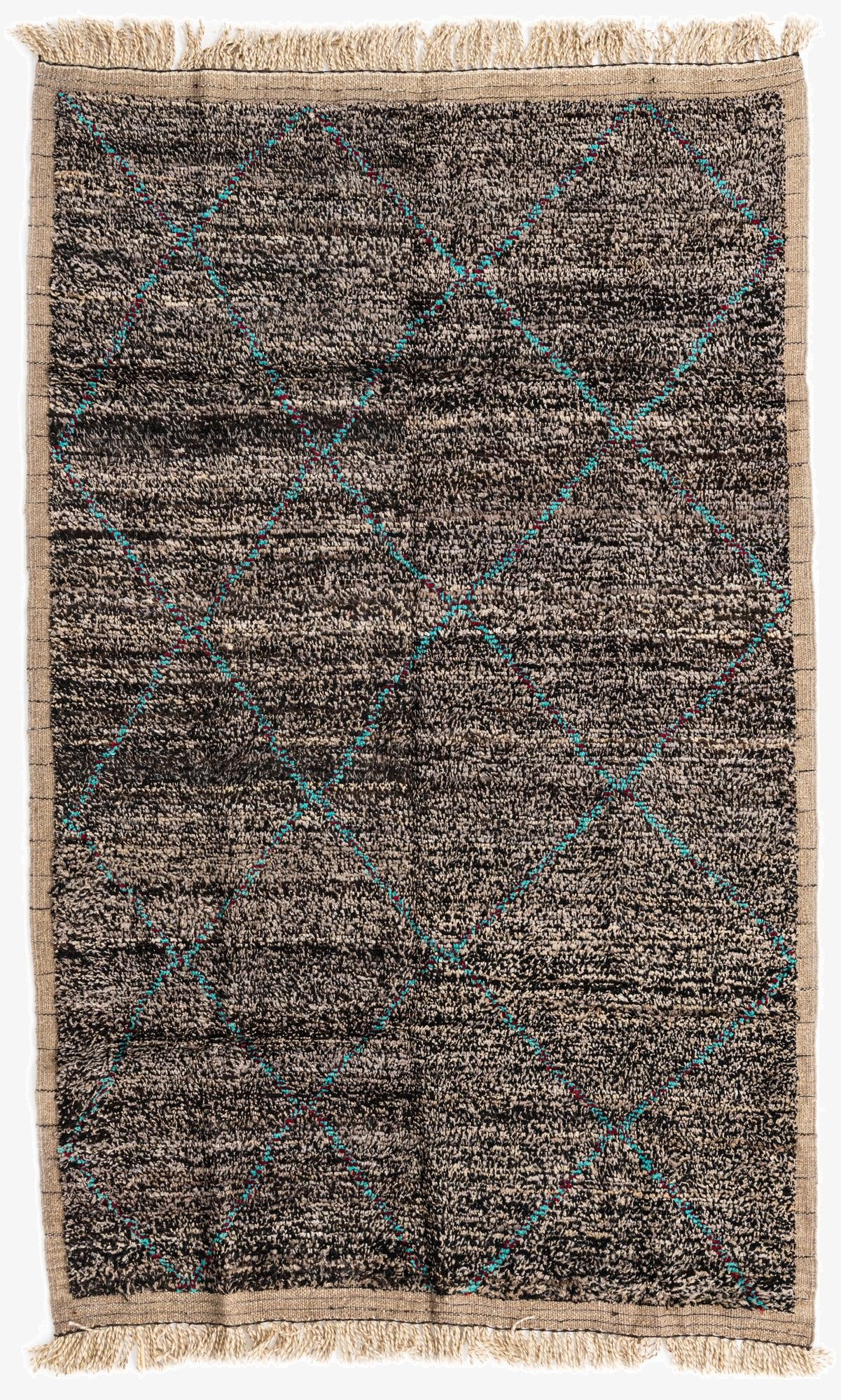 5' 2 x 8' 3  Hand Knotted Moroccan Wool Rug