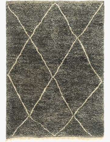 6' 8 x 9' Hand Knotted Moroccan Wool Rug