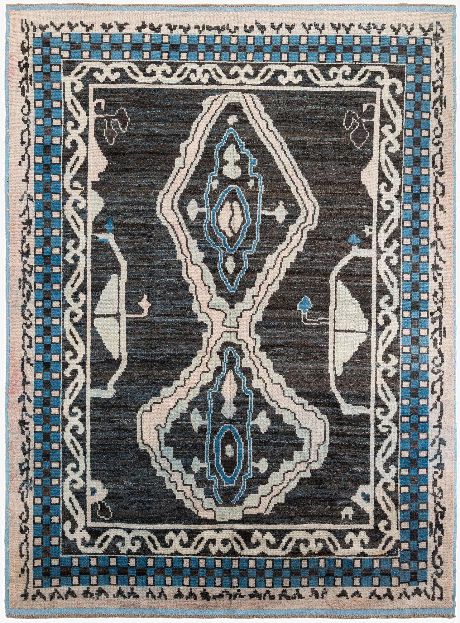 9' 1 x 12' 5  Hand Knotted Moroccan Wool Rug