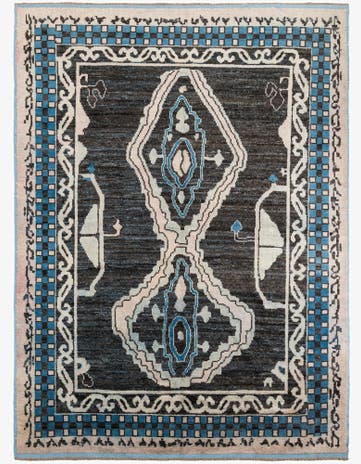 9' 1 x 12' 5 Hand Knotted Moroccan Wool Rug