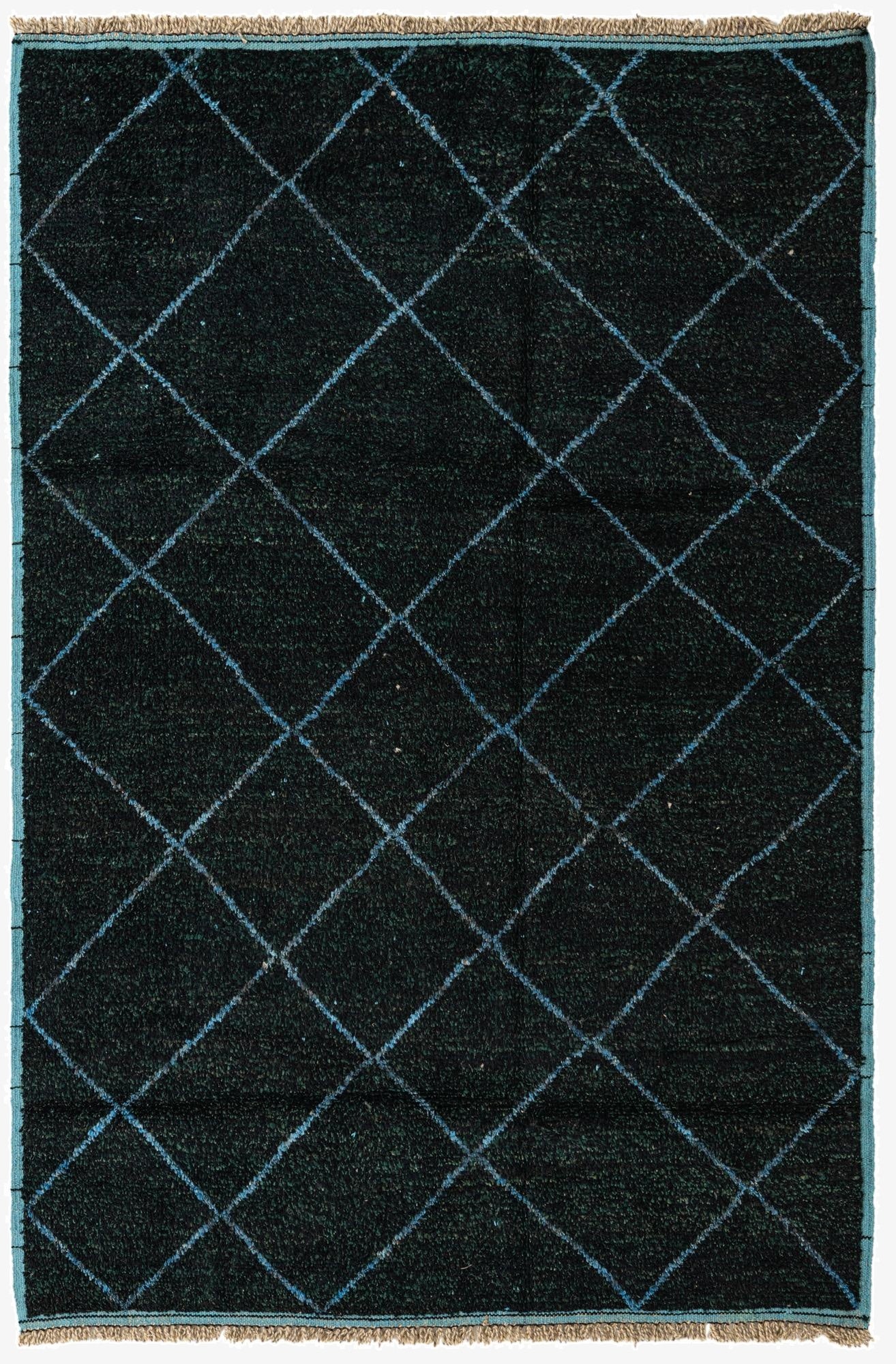 6' 2 x 8' 9  Hand Knotted Moroccan Wool Rug