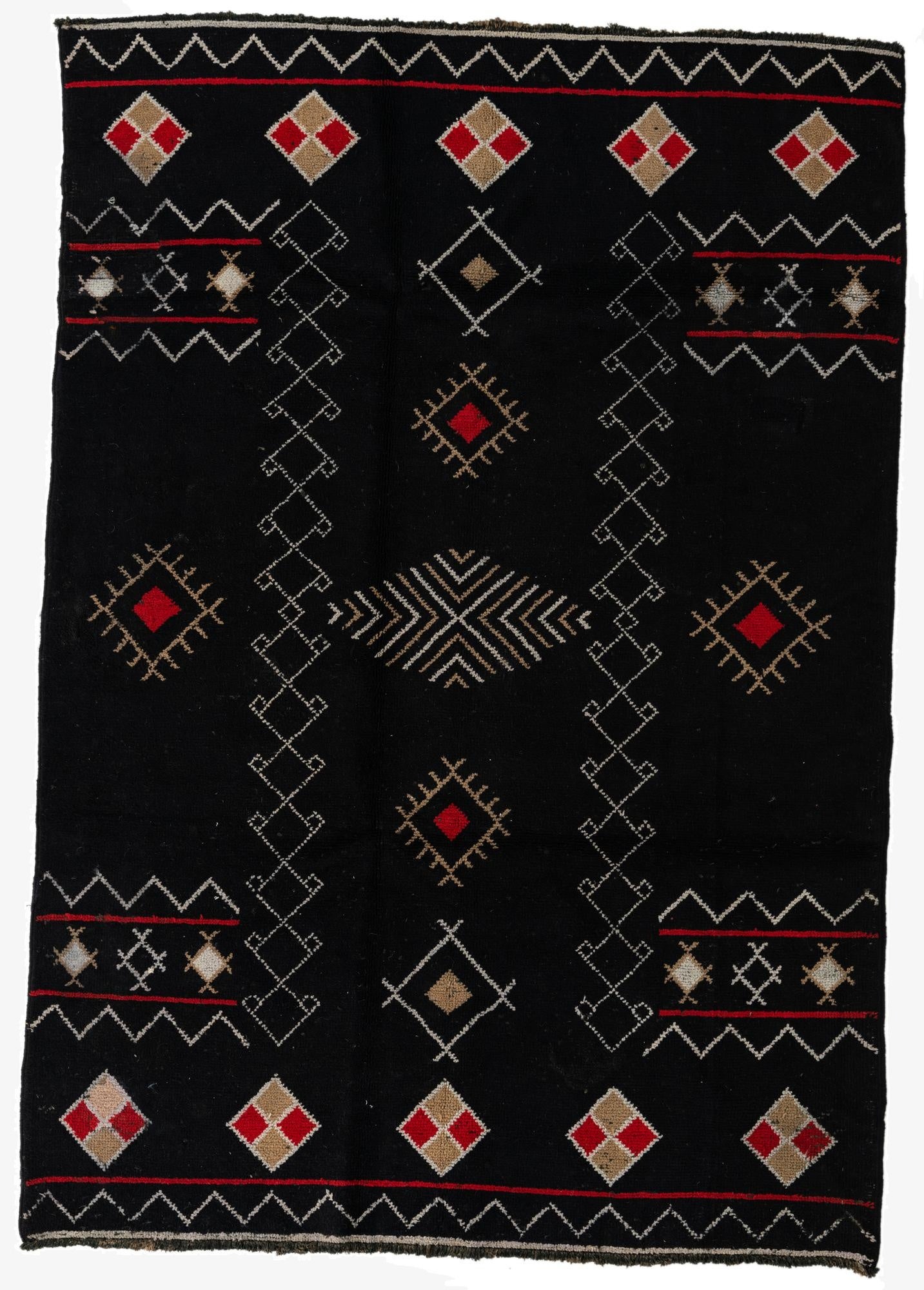 6' 5 x 9' 3  Hand Knotted Moroccan Wool Rug