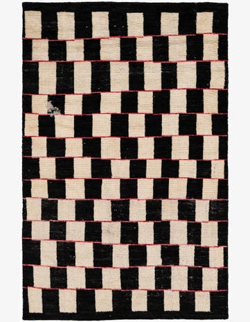 5' 2 x 8' Hand Knotted Moroccan Wool Rug