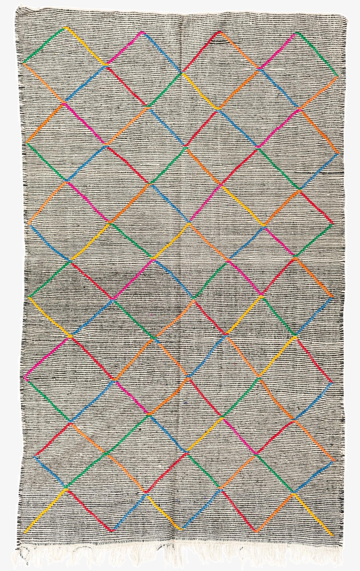 5' x 8' 2  Hand Knotted Moroccan Wool Rug