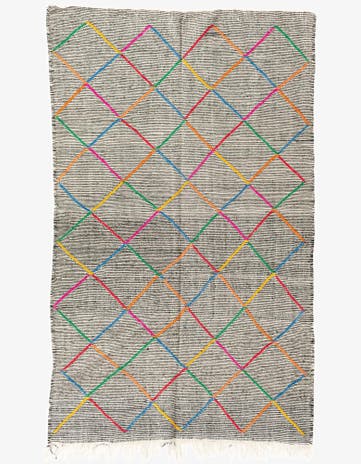 5' x 8' 2 Hand Knotted Moroccan Wool Rug