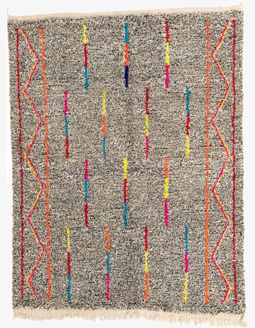 5' x 6' 7 Hand Knotted Moroccan Wool Rug