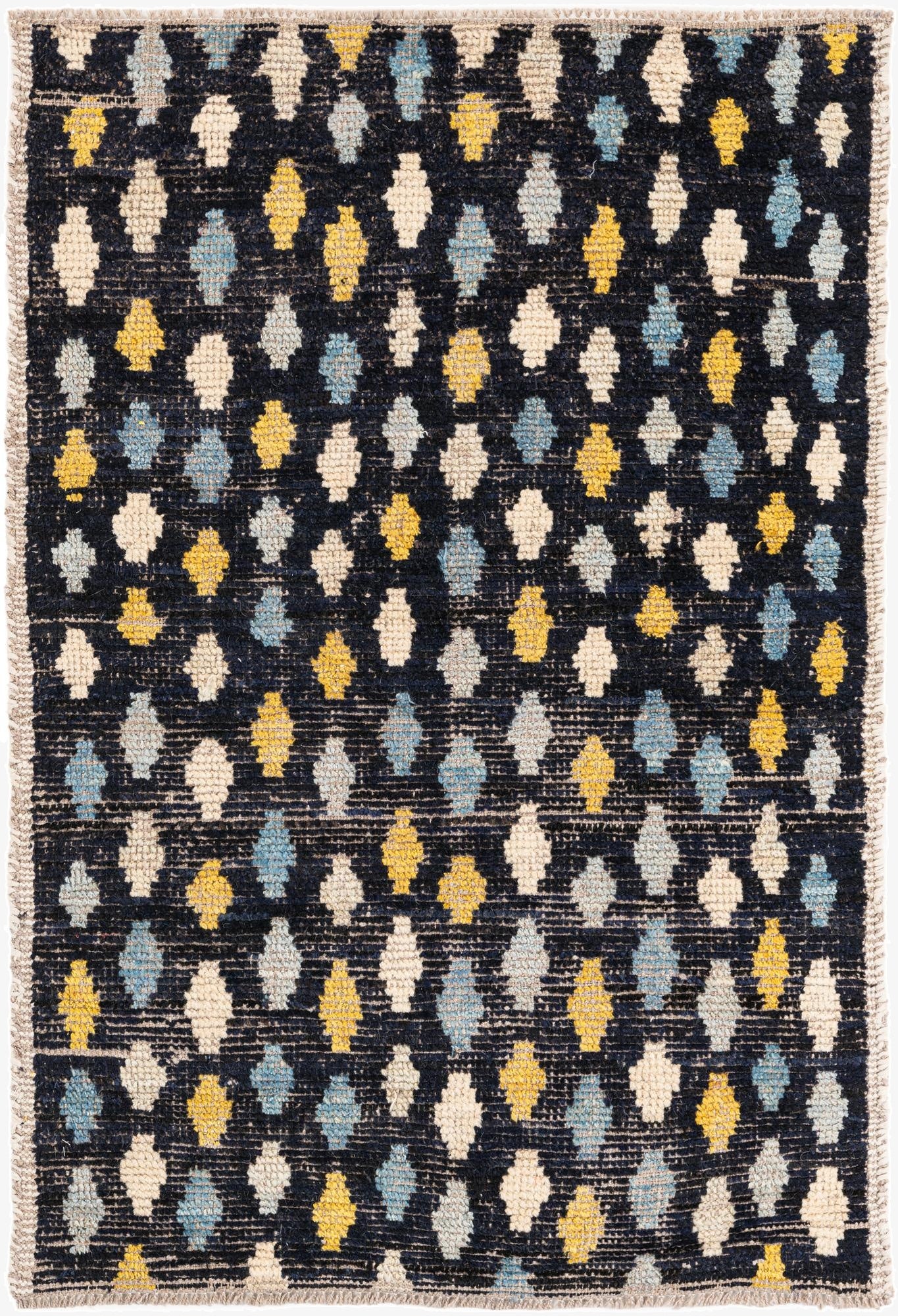 3' 4 x 4' 10  Hand Knotted Moroccan Wool Rug