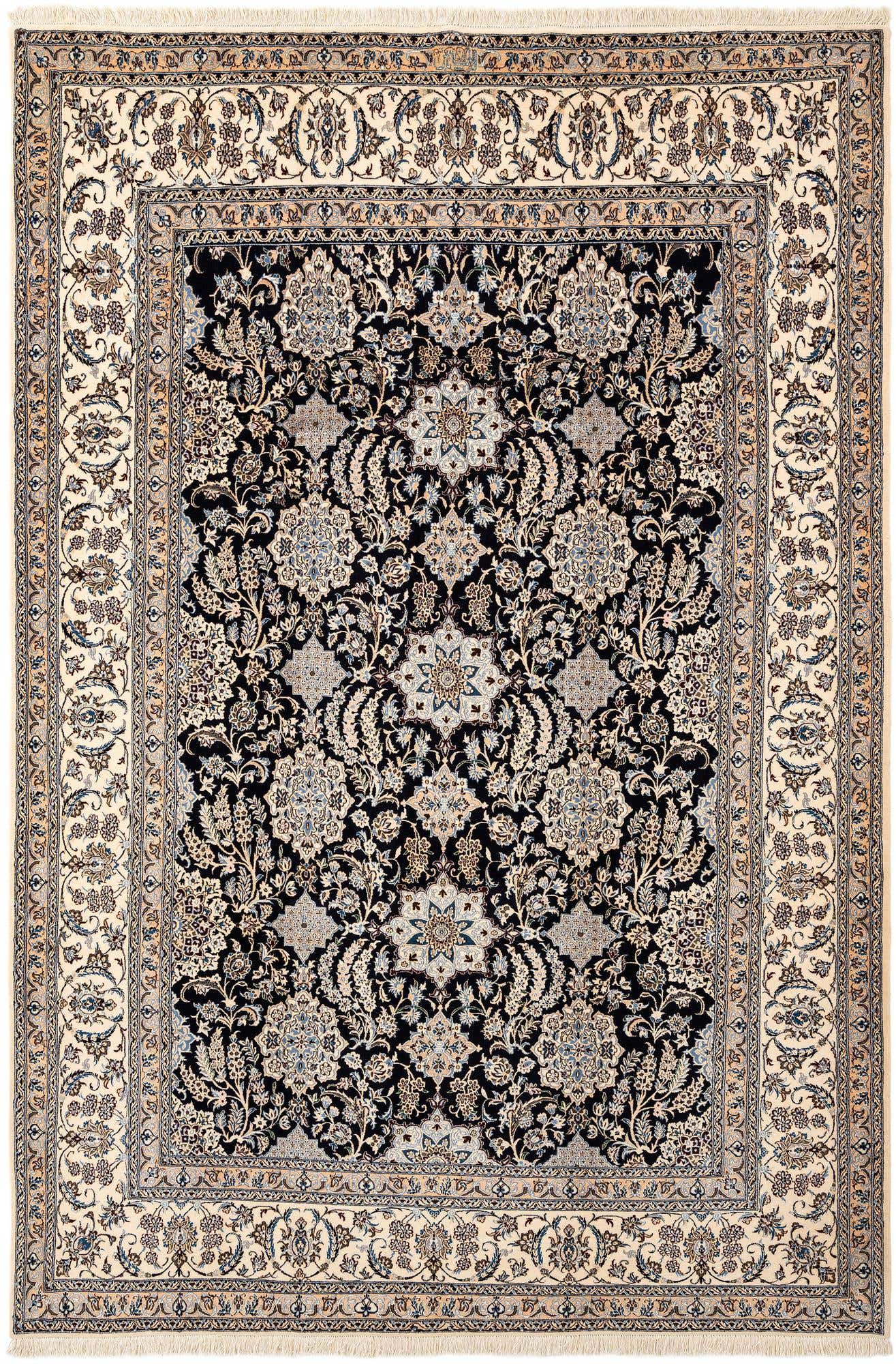 7' x 10' 3 Hand Knotted Nain Rug