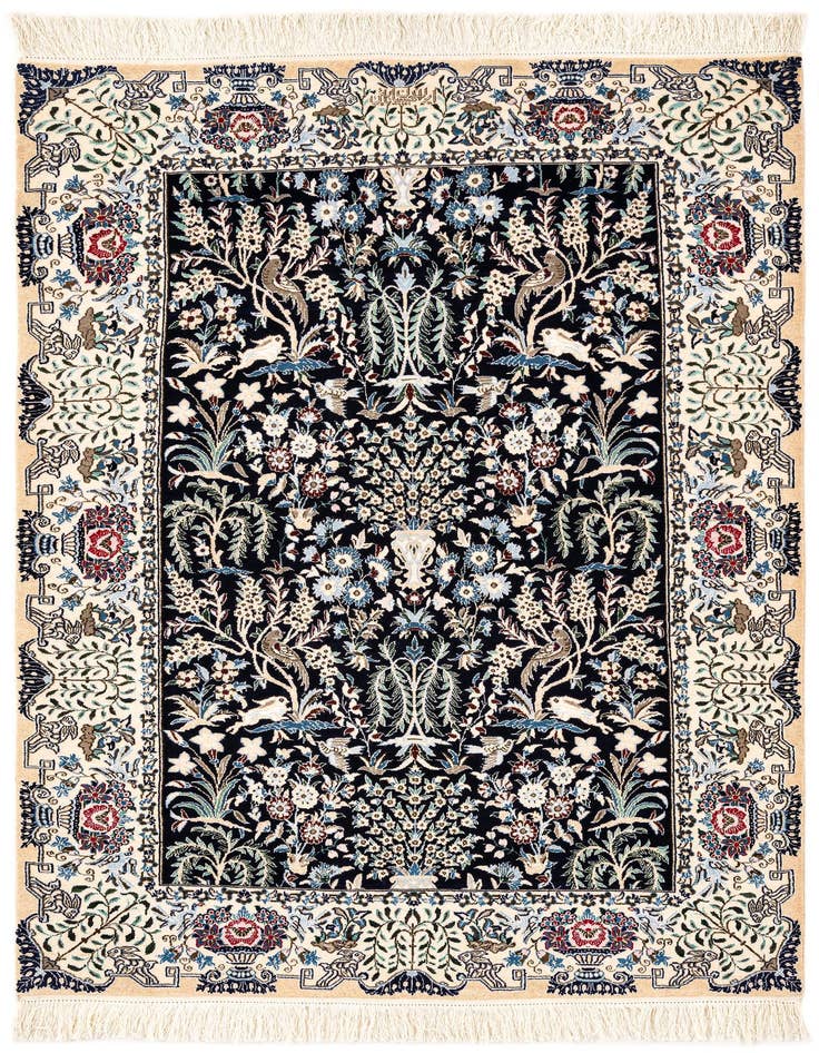 Detail image of 3' 6 x 5' 7 Hand Knotted Nain Rug