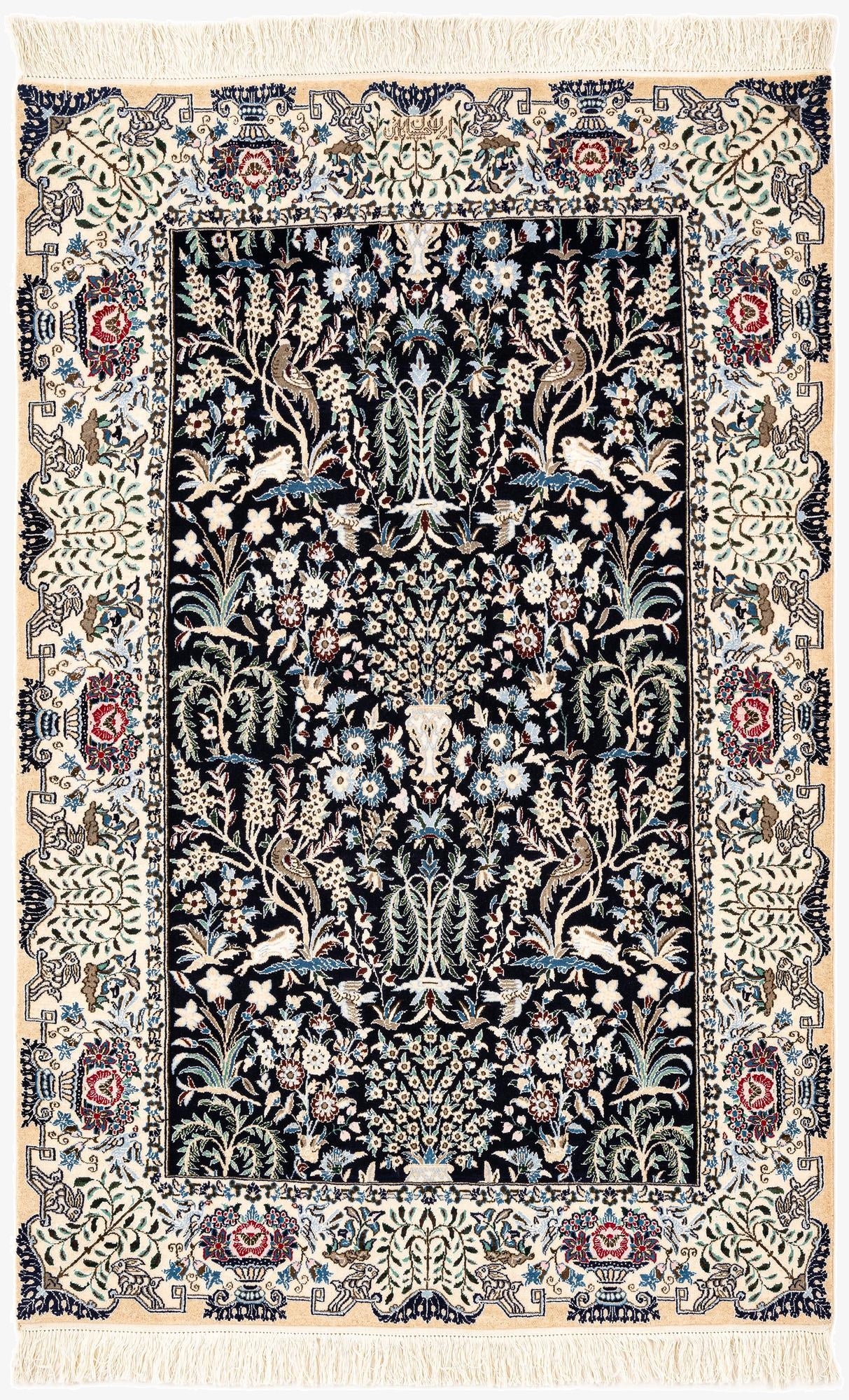 3' 6 x 5' 7  Hand Knotted Nain Rug