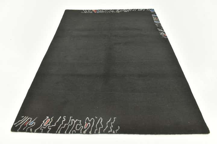4' 7 x 6' 6 Hand Knotted Nepal Wool Rug