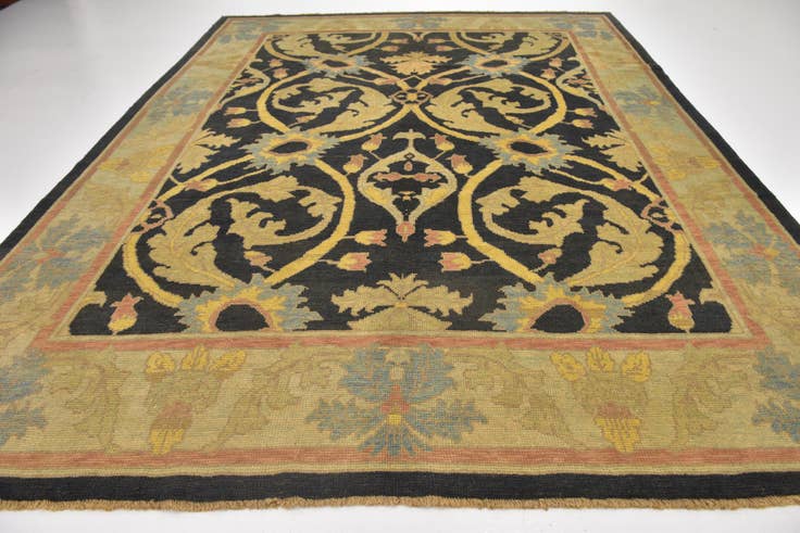 Detail image of 10' 2 x 13' 3 Hand Knotted Oushak Wool Rug