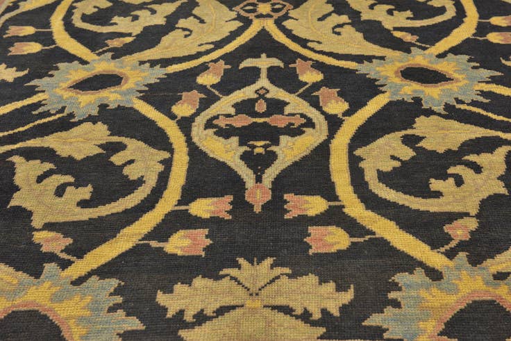 Detail image of 10' 2 x 13' 3 Hand Knotted Oushak Wool Rug