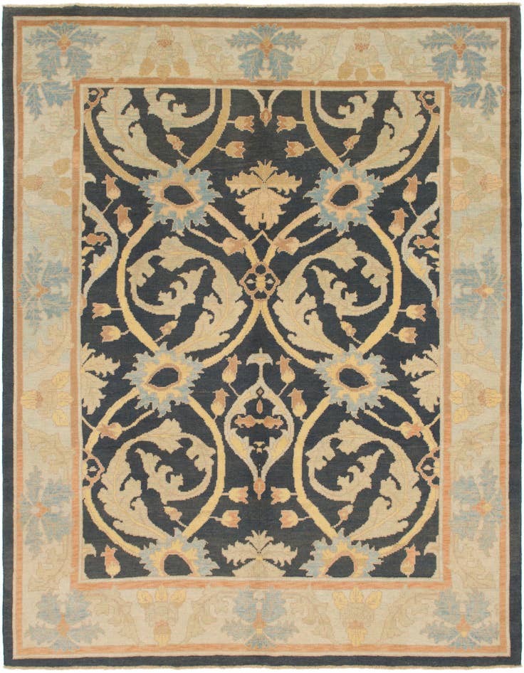 Detail image of 10' 2 x 13' 3 Hand Knotted Oushak Wool Rug