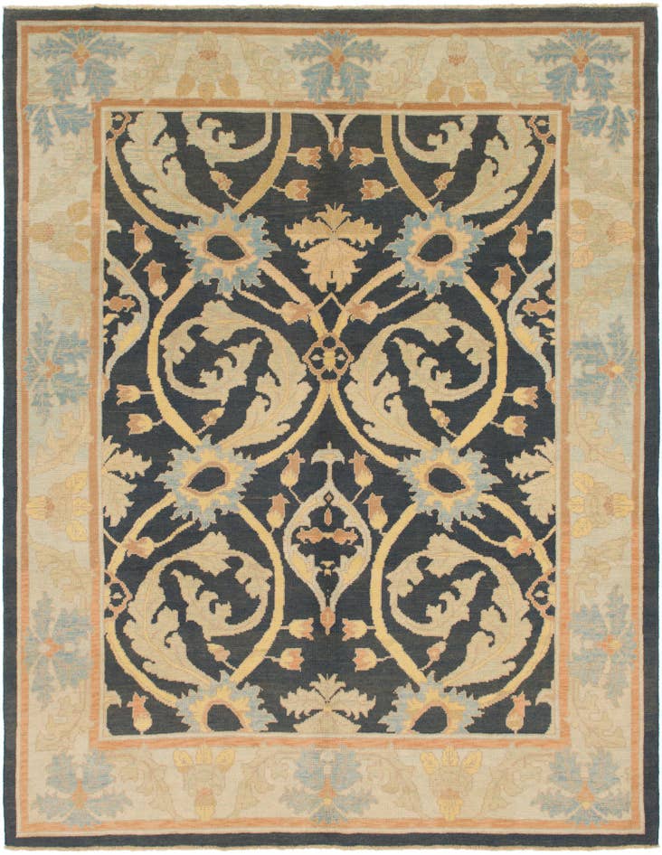 Detail image of 10' 2 x 13' 3 Hand Knotted Oushak Wool Rug