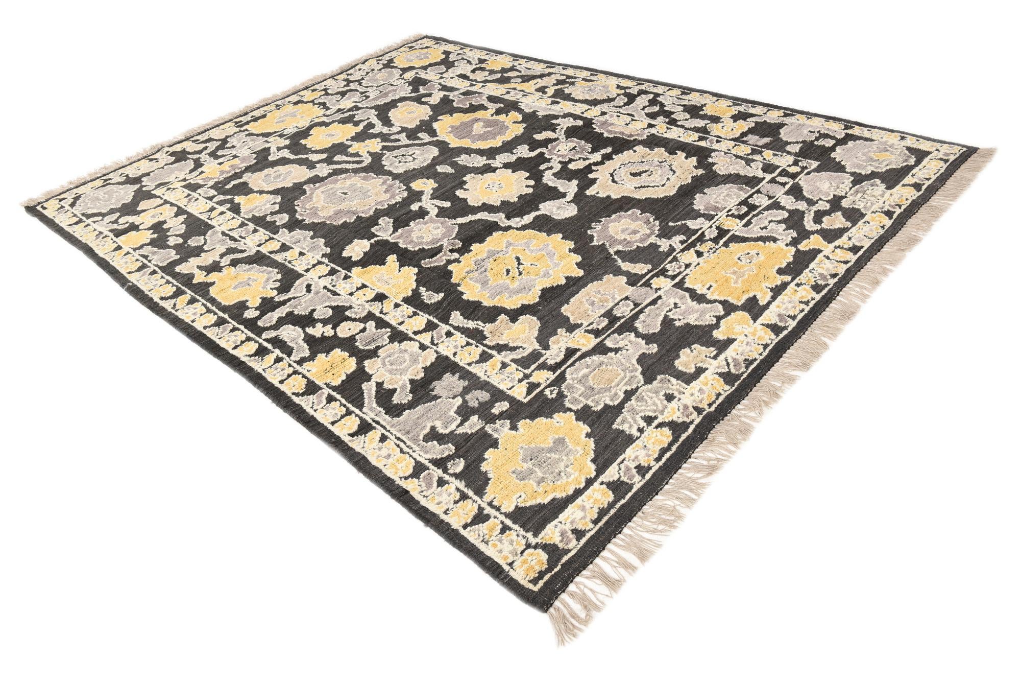 8' x 10' 4 Hand Knotted Oushak Wool Rug