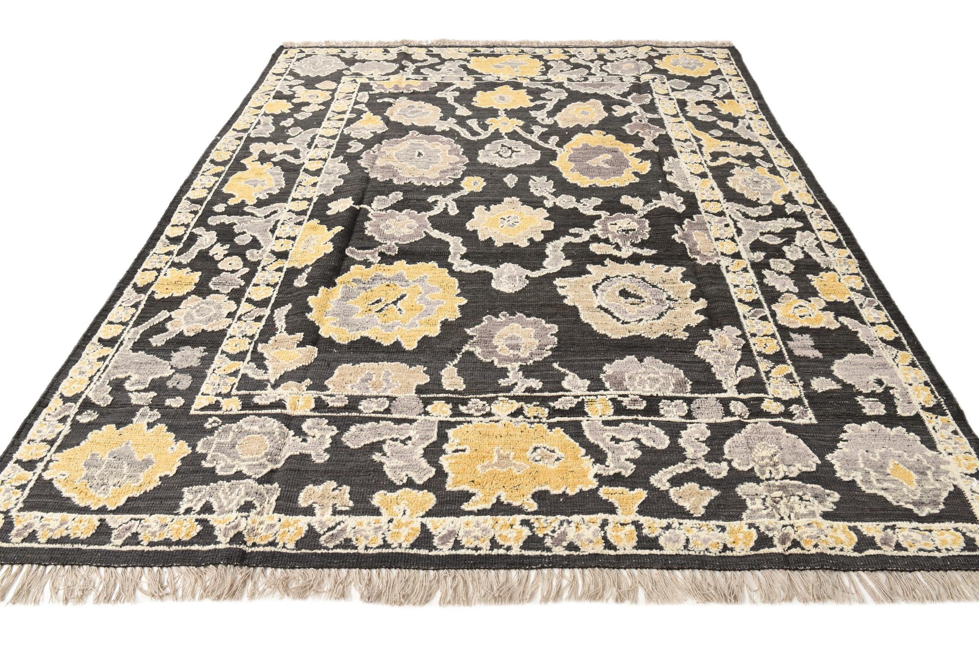 8' x 10' 4 Hand Knotted Oushak Wool Rug