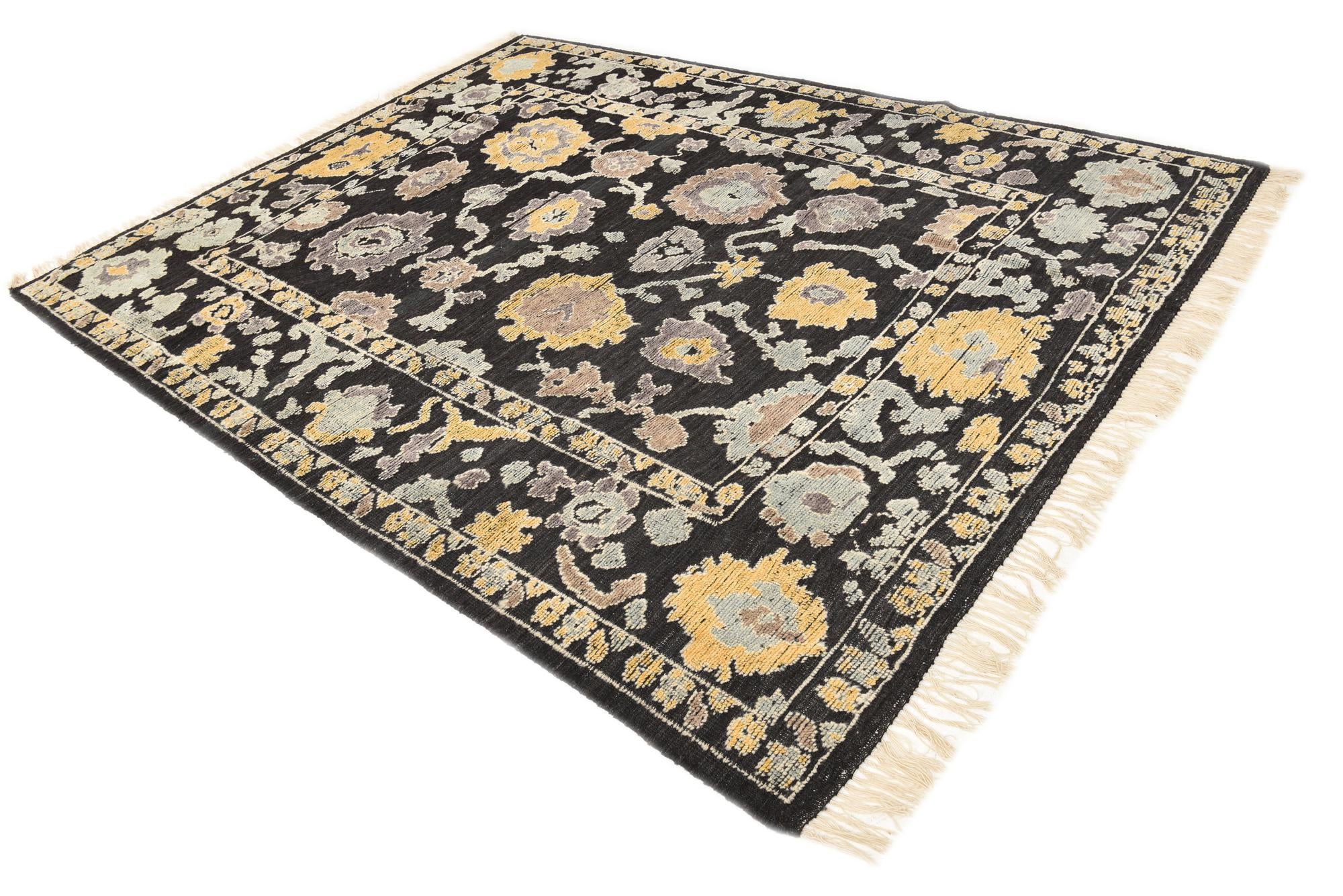 8' 2 x 10' 8 Hand Knotted Oushak Wool Rug