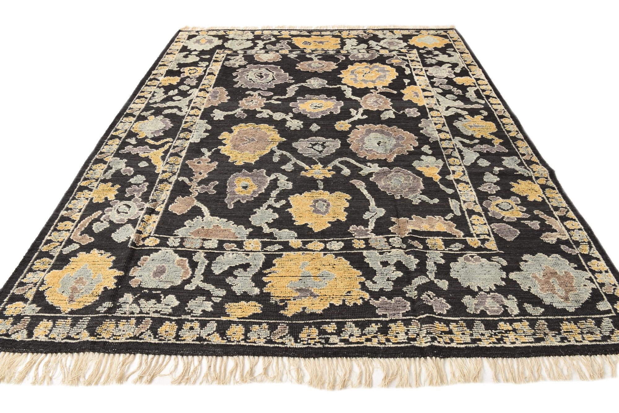 8' 2 x 10' 8 Hand Knotted Oushak Wool Rug