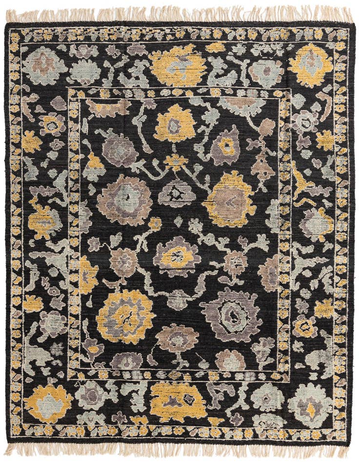 Detail image of 8' 2 x 10' 8 Hand Knotted Oushak Wool Rug