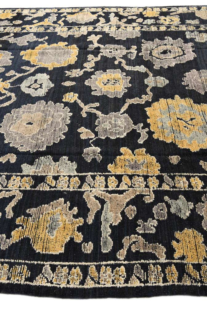 9' x 12' 6 Hand Knotted Oushak Wool Rug