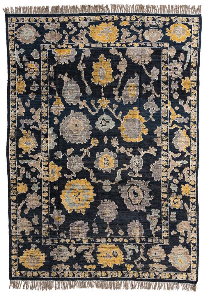 9' x 12' 6 Hand Knotted Oushak Wool Rug