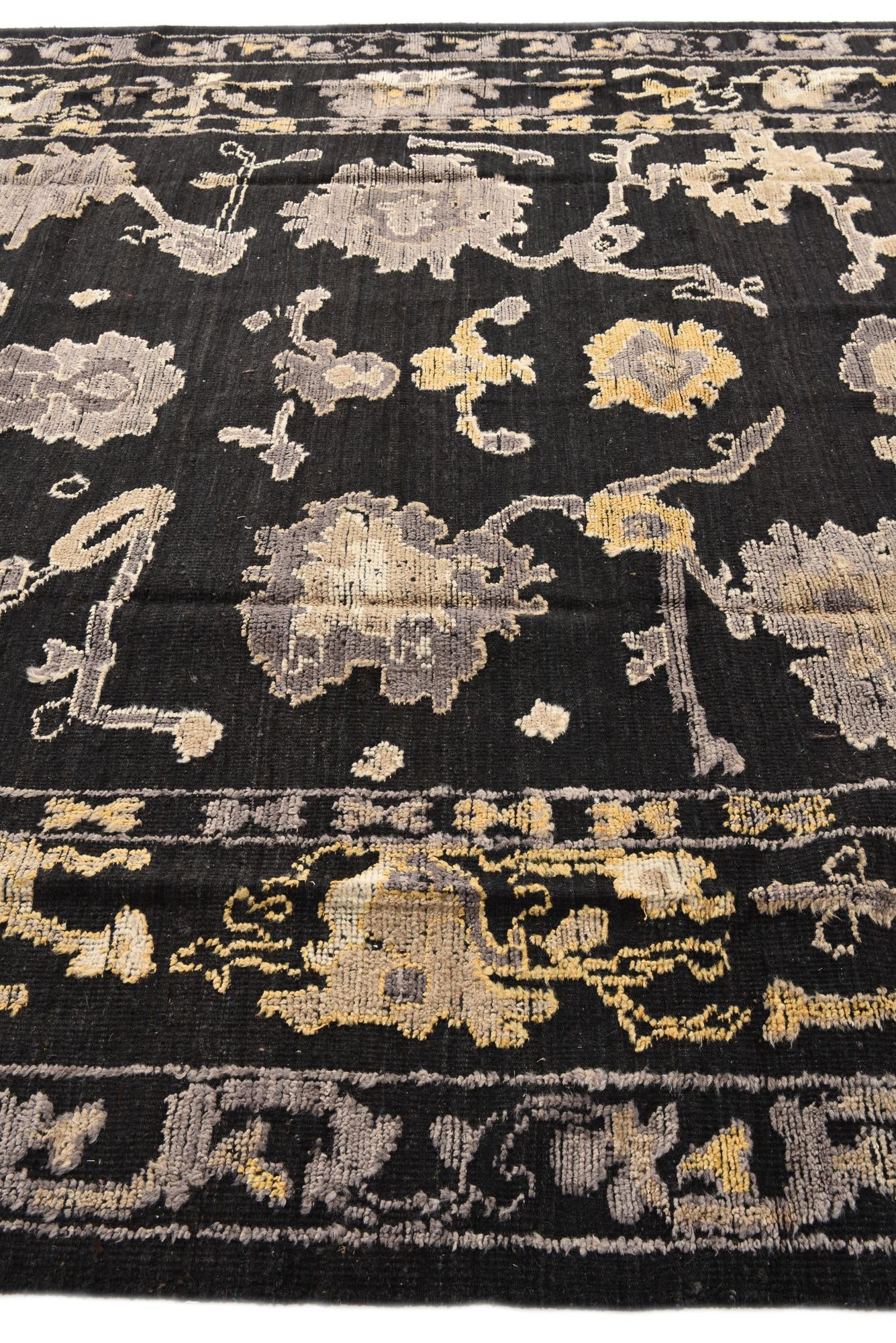 9' 2 x 12' 3 Hand Knotted Oushak Wool Rug