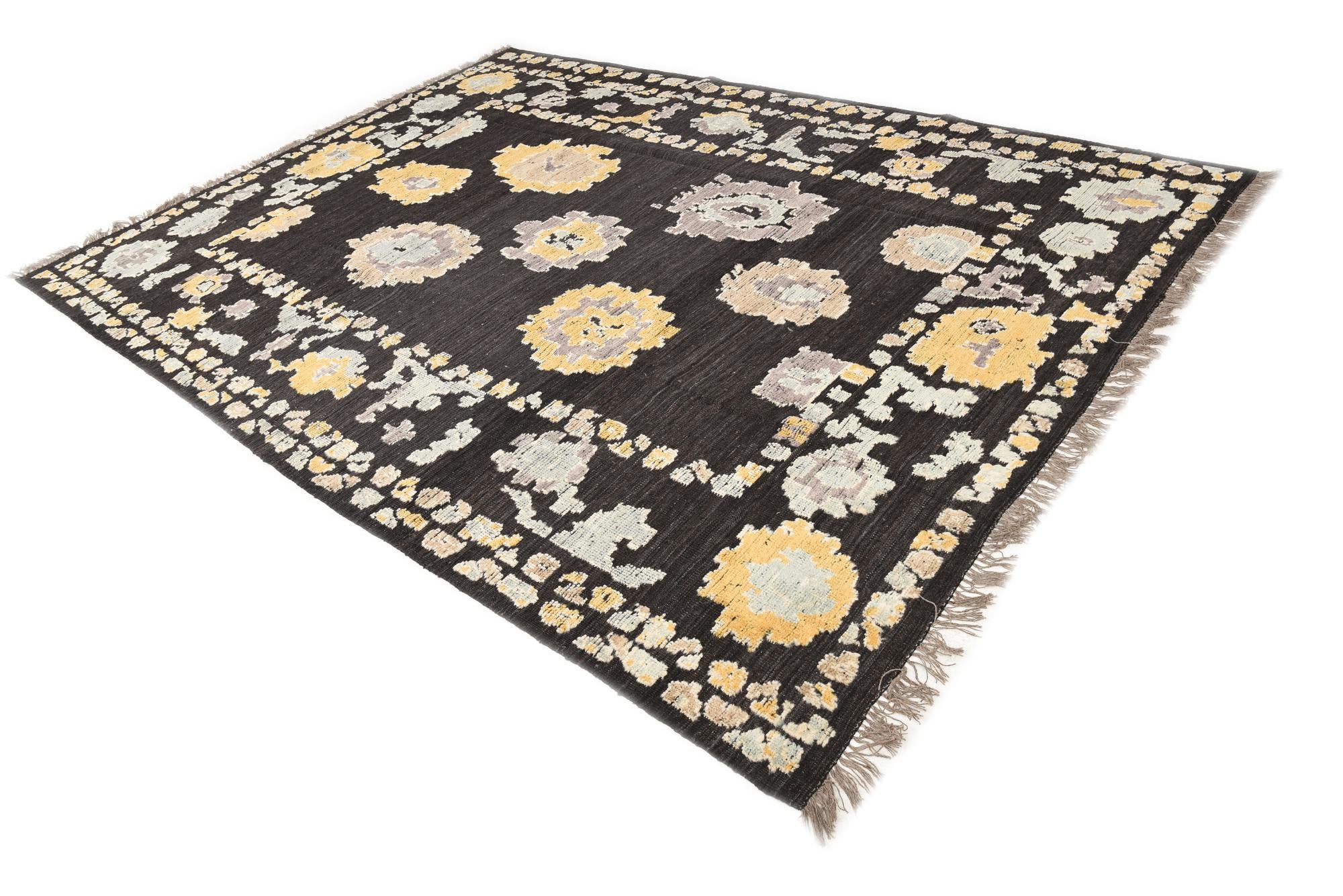 9' 2 x 12' 5 Hand Knotted Oushak Wool Rug
