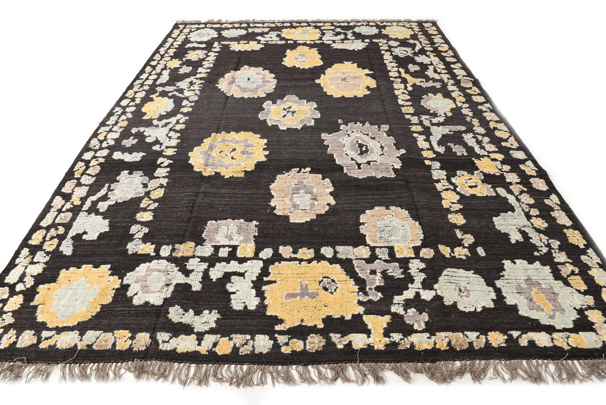 9' 2 x 12' 5 Hand Knotted Oushak Wool Rug