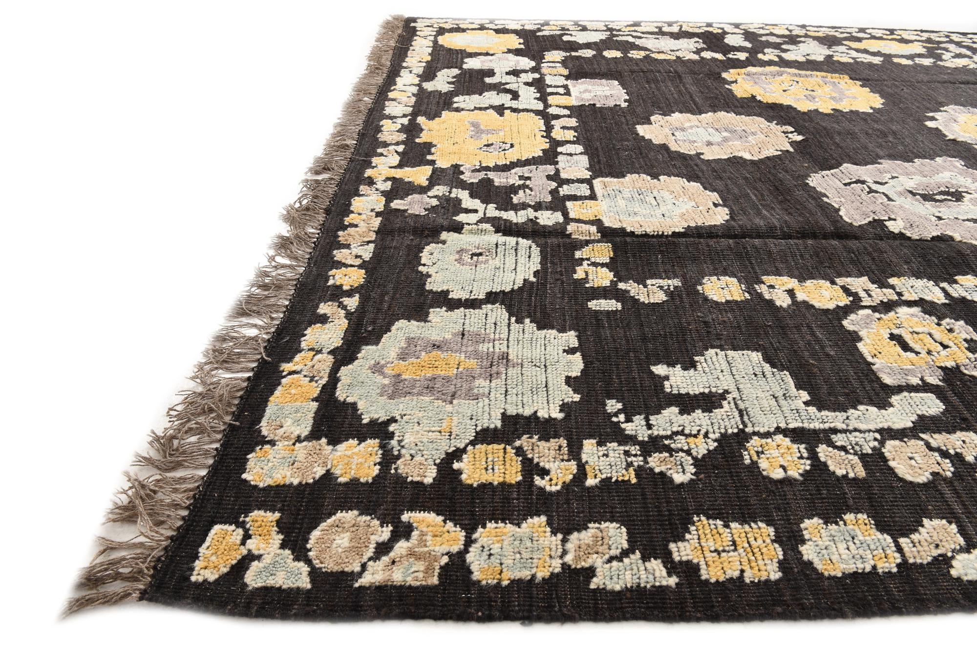 9' 2 x 12' 5 Hand Knotted Oushak Wool Rug